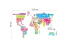World Map with coutry names wall decals 